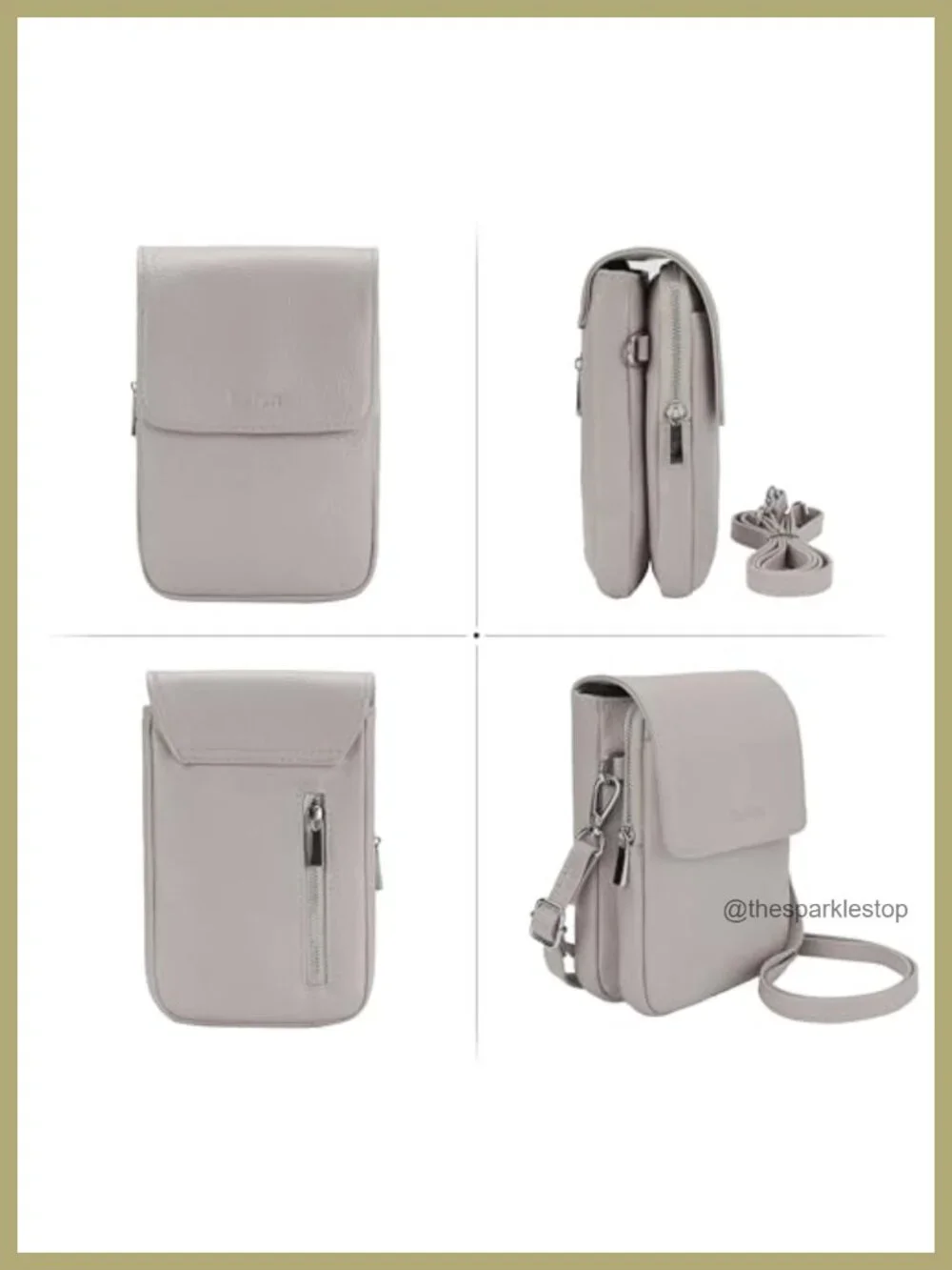 Genuine Leather Crossbody Bag with RFID Blocking Wallet, Phone Purse